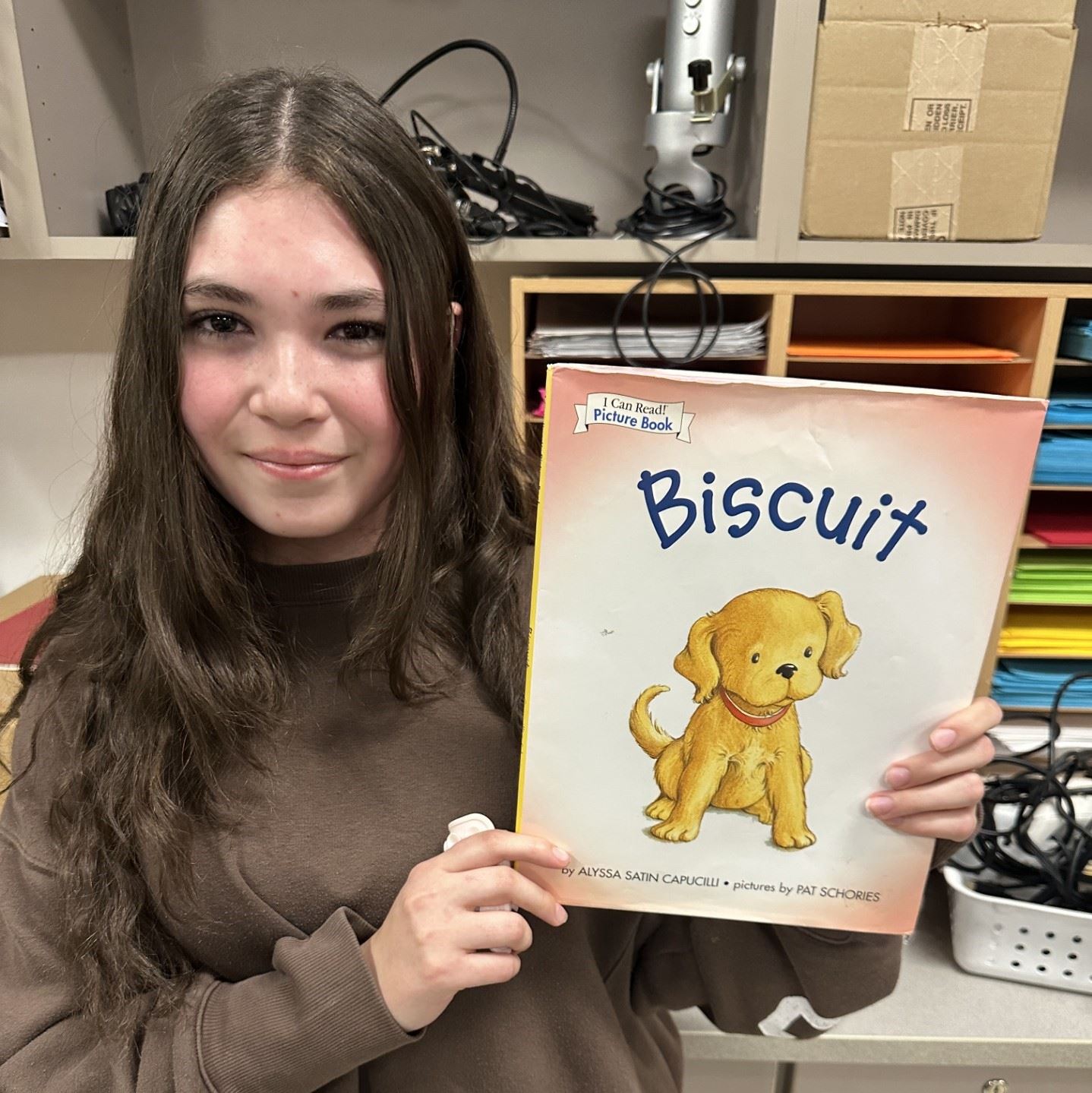 Liberty Middle School student with donated children's book